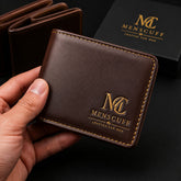 MensCuff Signature Bifold Wallet – Premium Leather Wallet for Men (Brown)