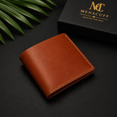 MensCuff Heritage Bifold Wallet – Premium Leather Wallet for Men (Brown) ⭐