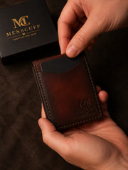 Mens Cuff Classic Burnished Bifold Leather Wallet