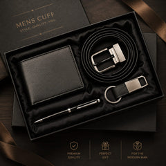 4-in-1 Premium Men's Gift Set – Wallet, Belt, Pen & Keychain