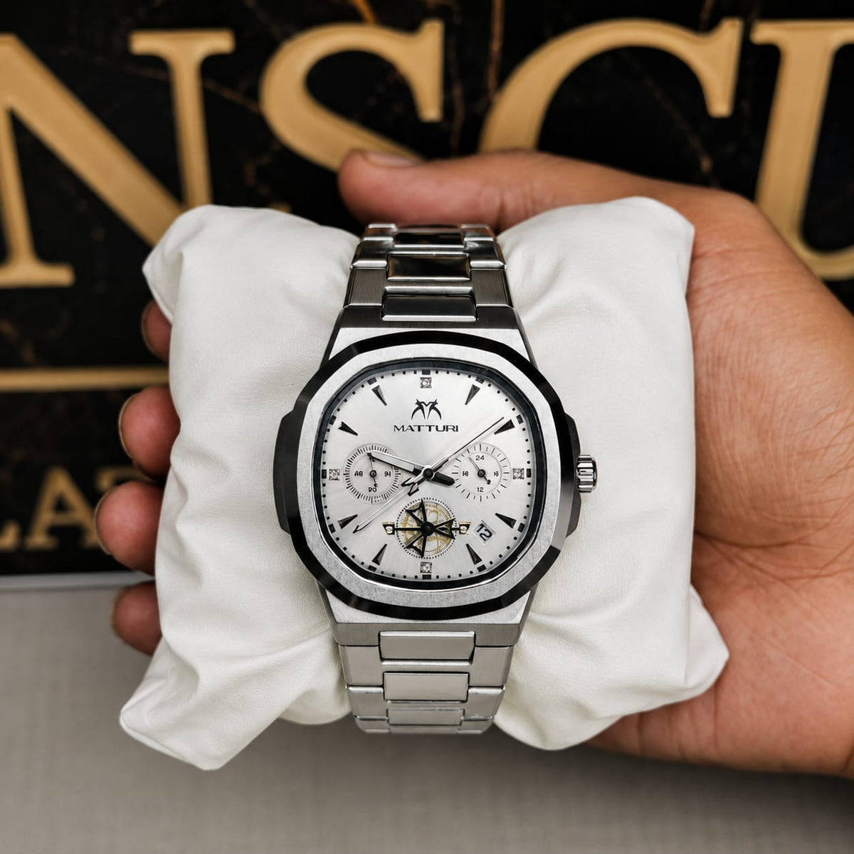 MATTURI Stainless Steel Chronograph-Style Men’s Watch