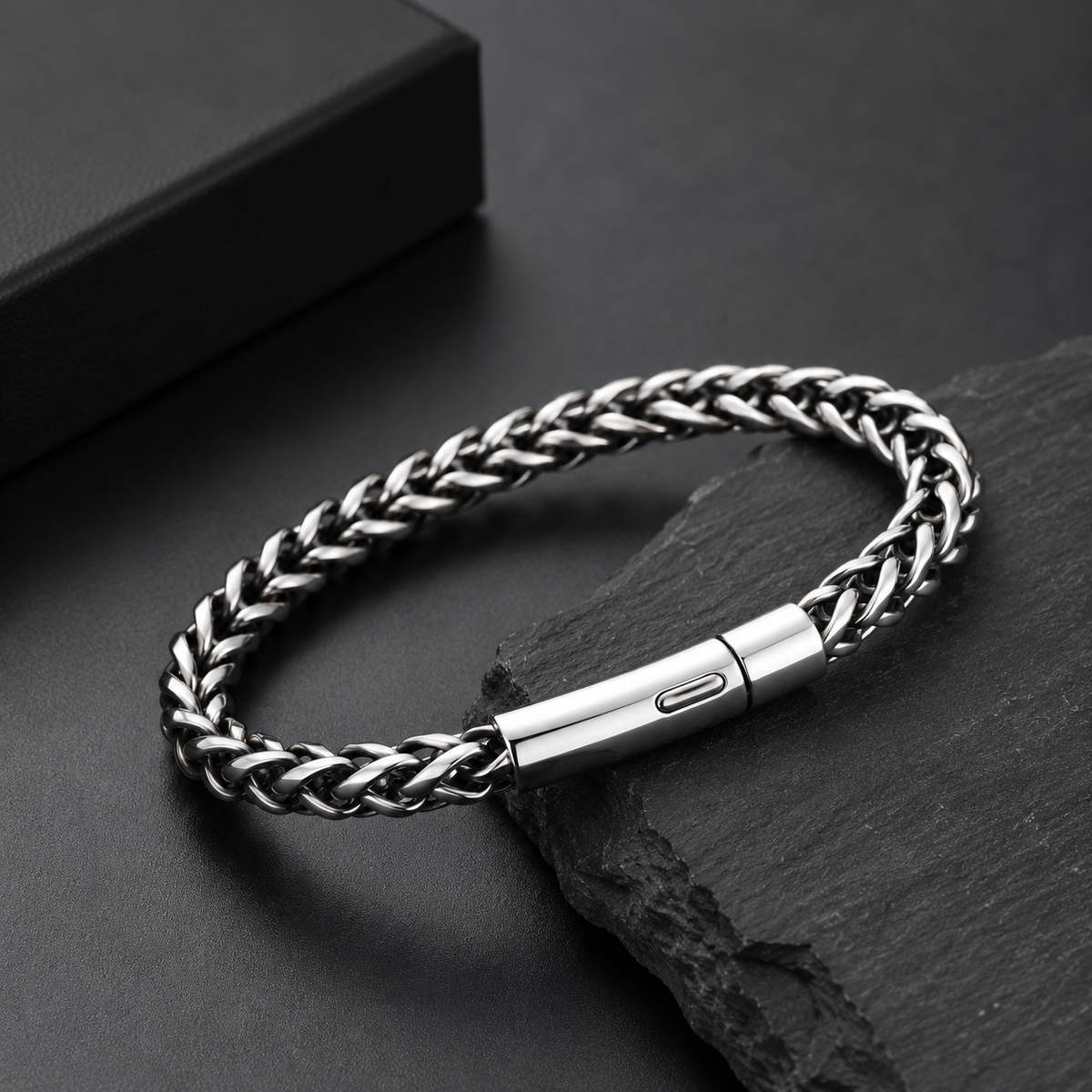 MENSCUFF Premium Braided Stainless Steel Bracelet